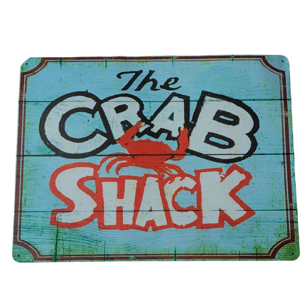 The Crab Shack White Rectangular Crab Illustration‎ Text Sign